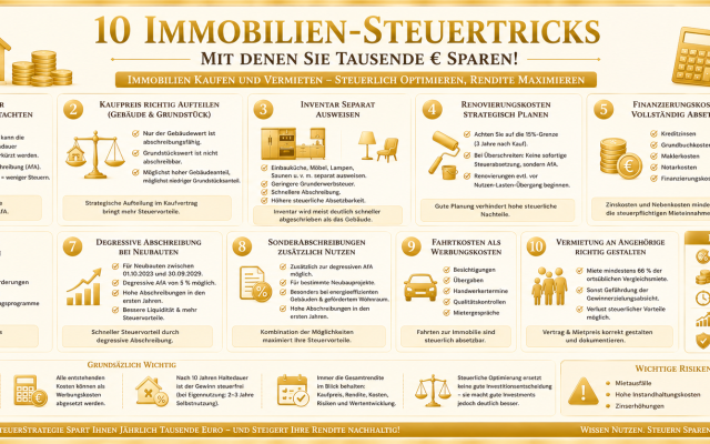 🏠 10 Immobilien-Steuertricks, mit denen Vermieter in Deutschland legal Tausende Euro sparen können