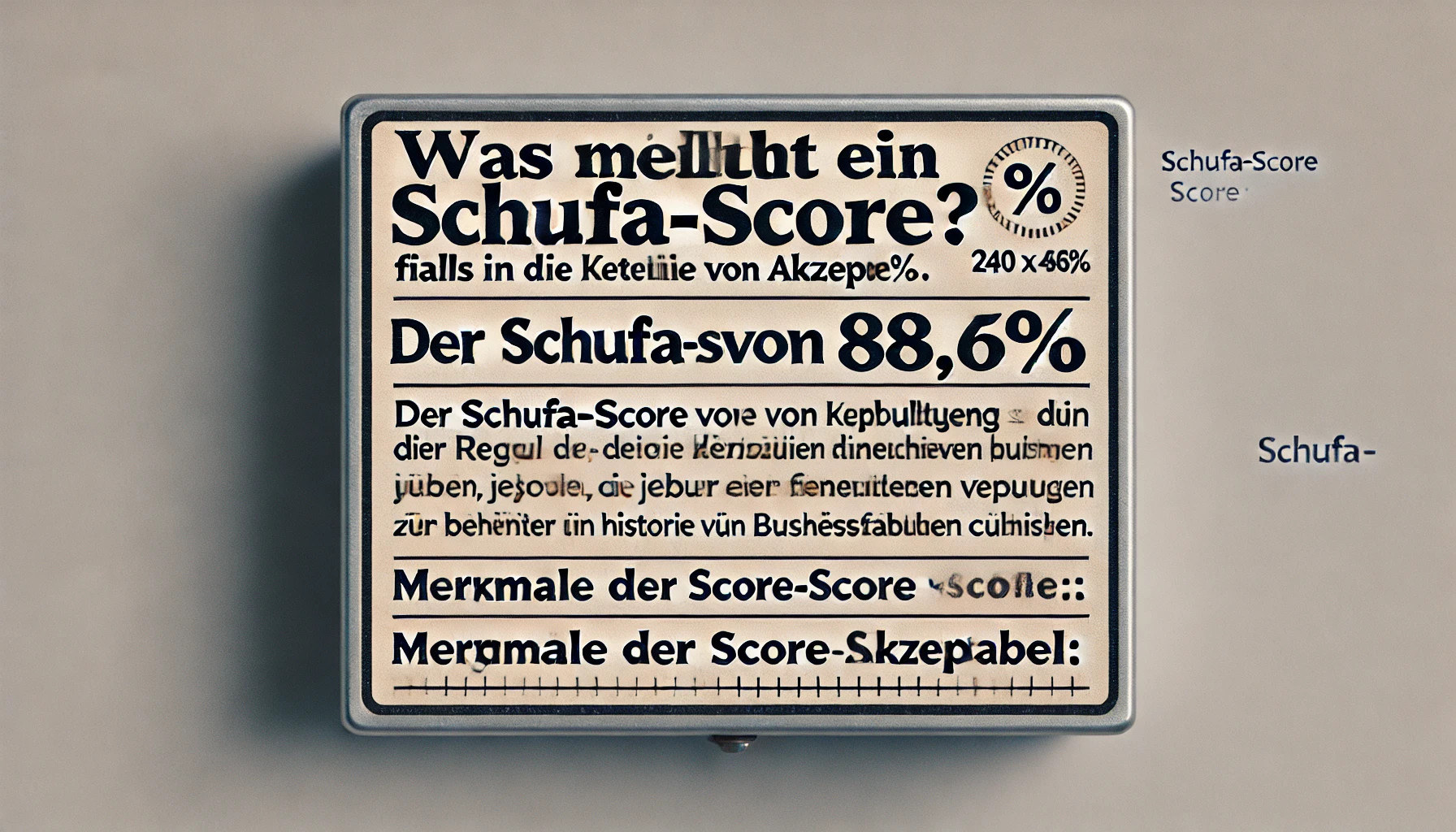 Was bedeutet ein SCHUFA-Score von 88,65%?