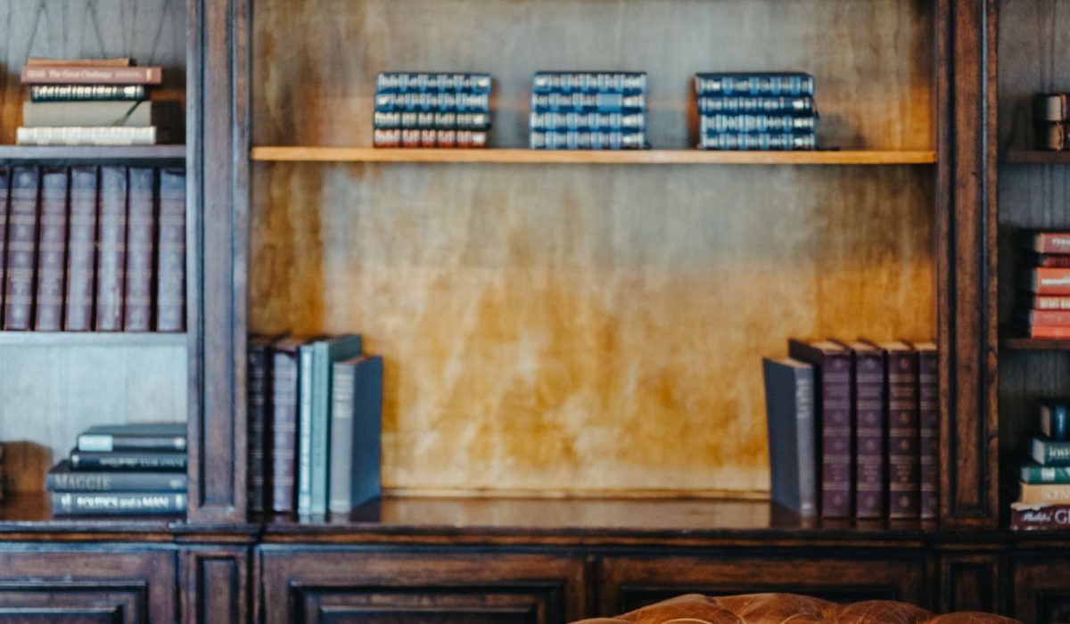 Bibliothek mit Ledersessel